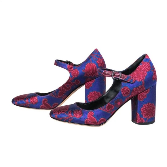 Via Spiga - Floral Tapestry Mary Jane Heels - Picture 2 of 6